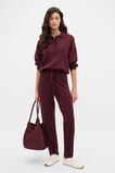 Double Knit Collared Sweater  Plum Red  hi-res