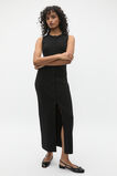 Crepe Button Midi Knit Dress  Black  hi-res