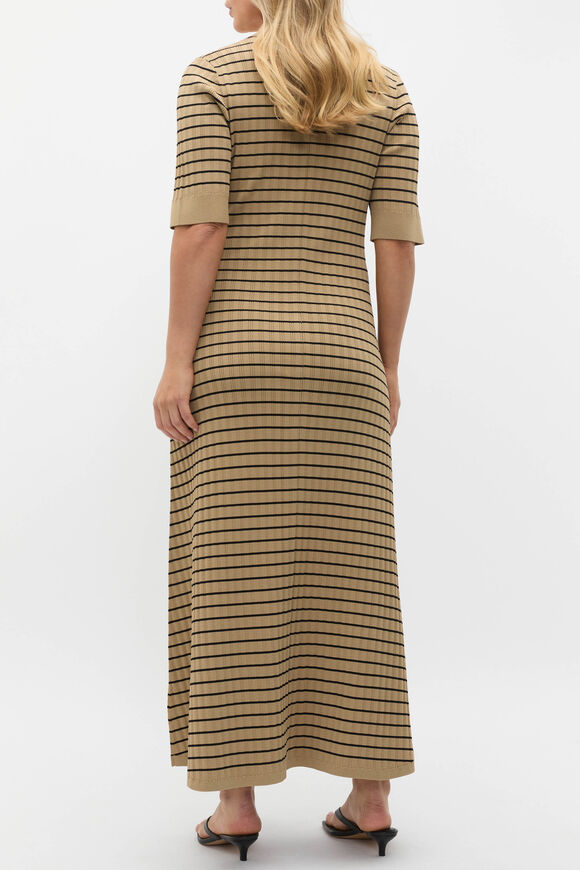 Crepe Knit Stripe Dress  Rye Stripe  hi-res