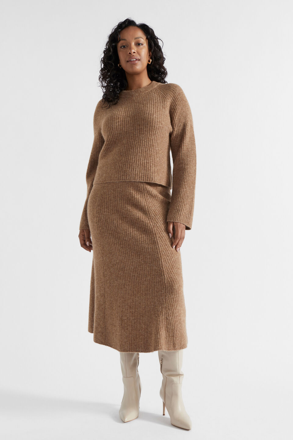 Rib Cosy Knit  Deep Chai Marle