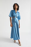 Satin Tie Front Top  Soft Cobalt  hi-res