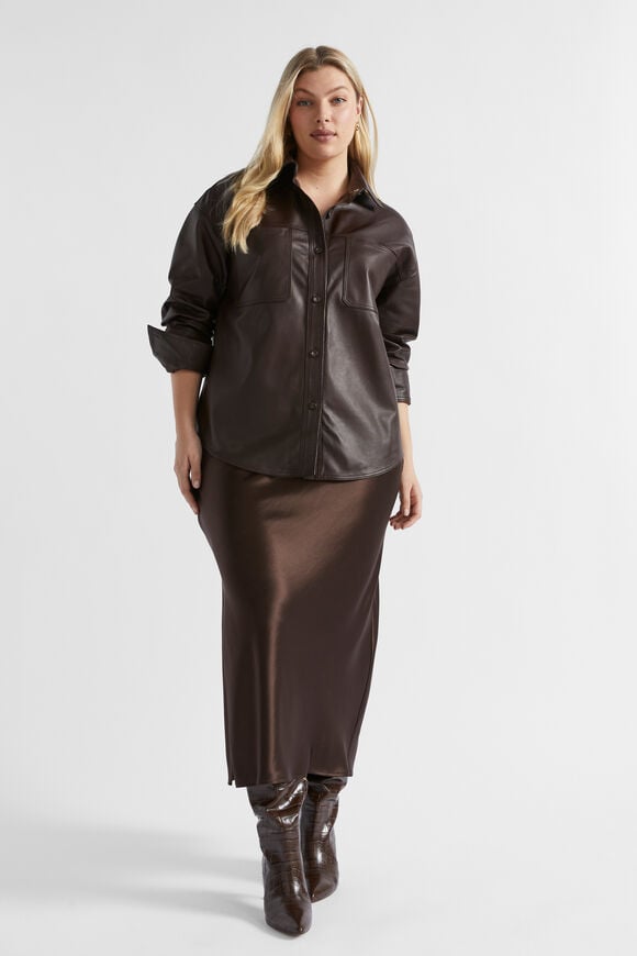 Leather Overshirt  Dark Espresso  hi-res