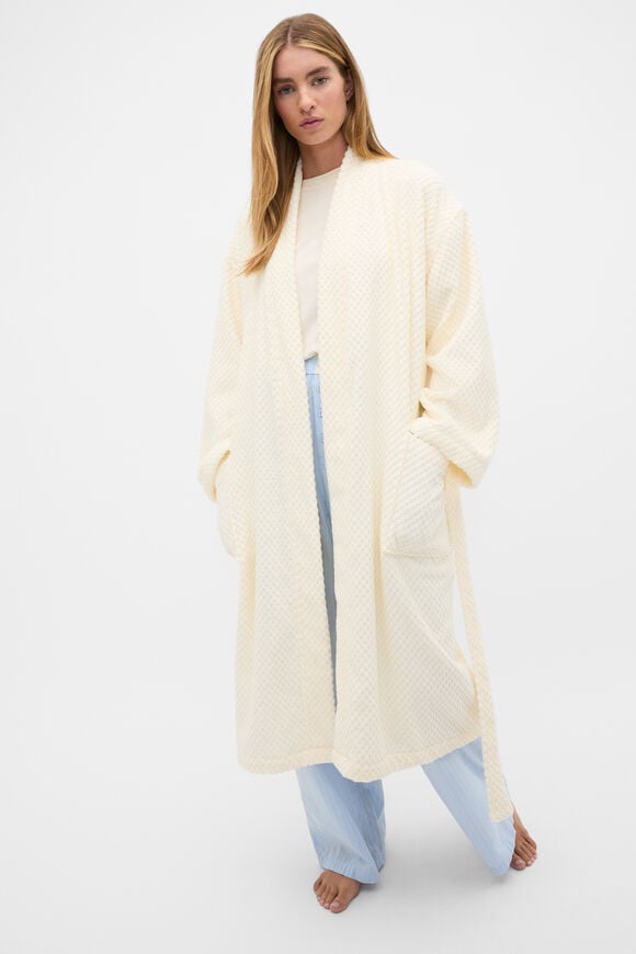 Textured Robe  Coconut Cream  hi-res
