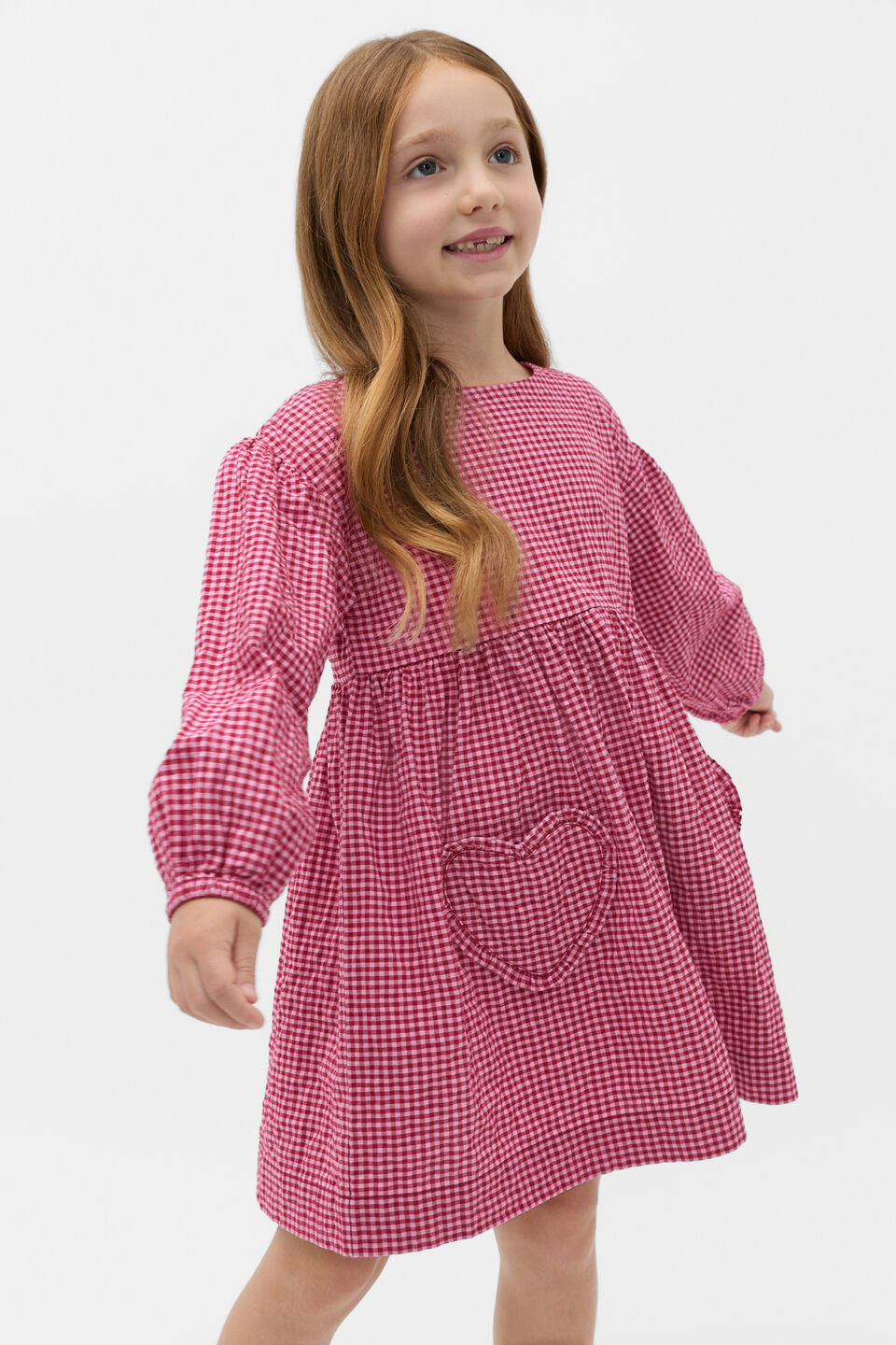 Gingham Dress  Dark Cherry