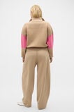 MD Contrast Zip Through Knit  Sandstone  hi-res