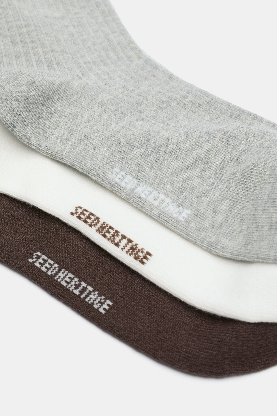 3 Pack Quarter Crew Socks  Pale Slate Multi