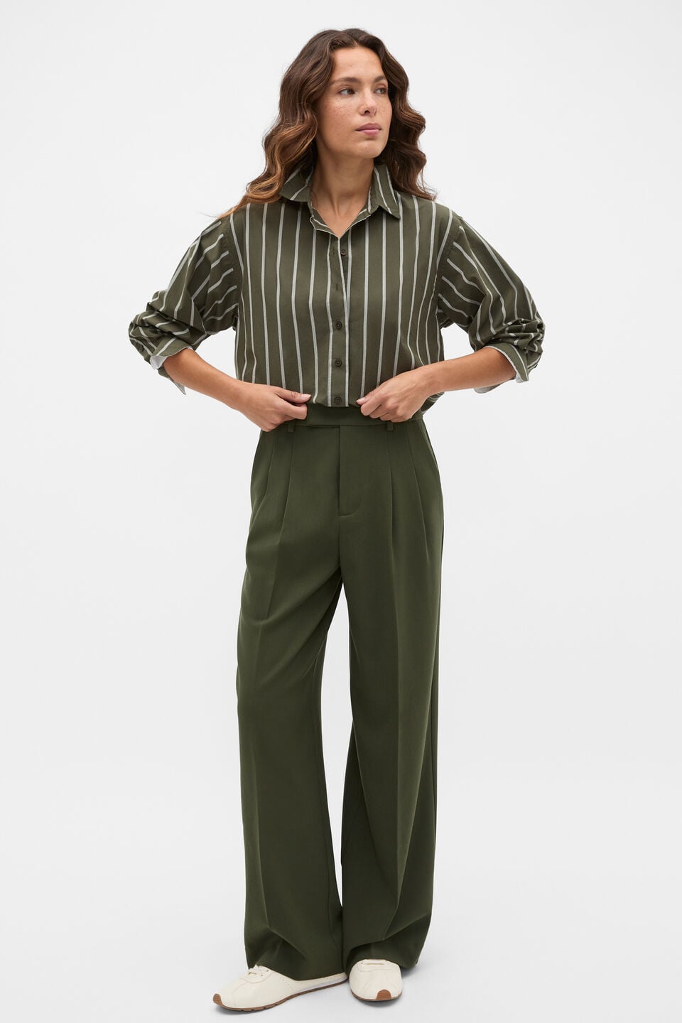Pleat Front Trouser  Deep Forest