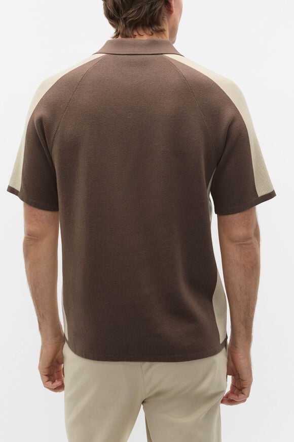 Colourblock Trophy Polo  Cocoa  hi-res