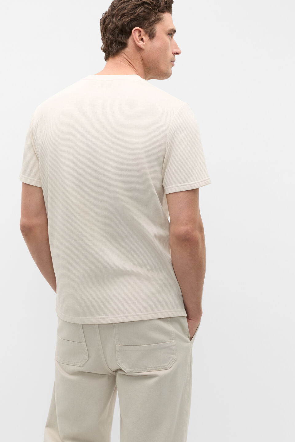 Textured Tee  Pebble
