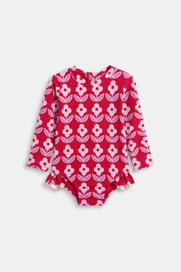 Floral Rashsuit  Chilli Red  hi-res