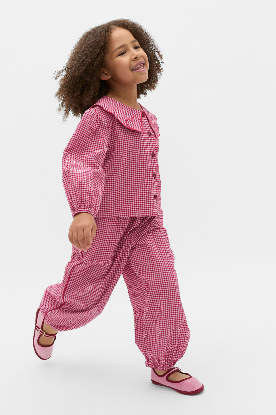 Gingham Balloon Pant  Dark Cherry