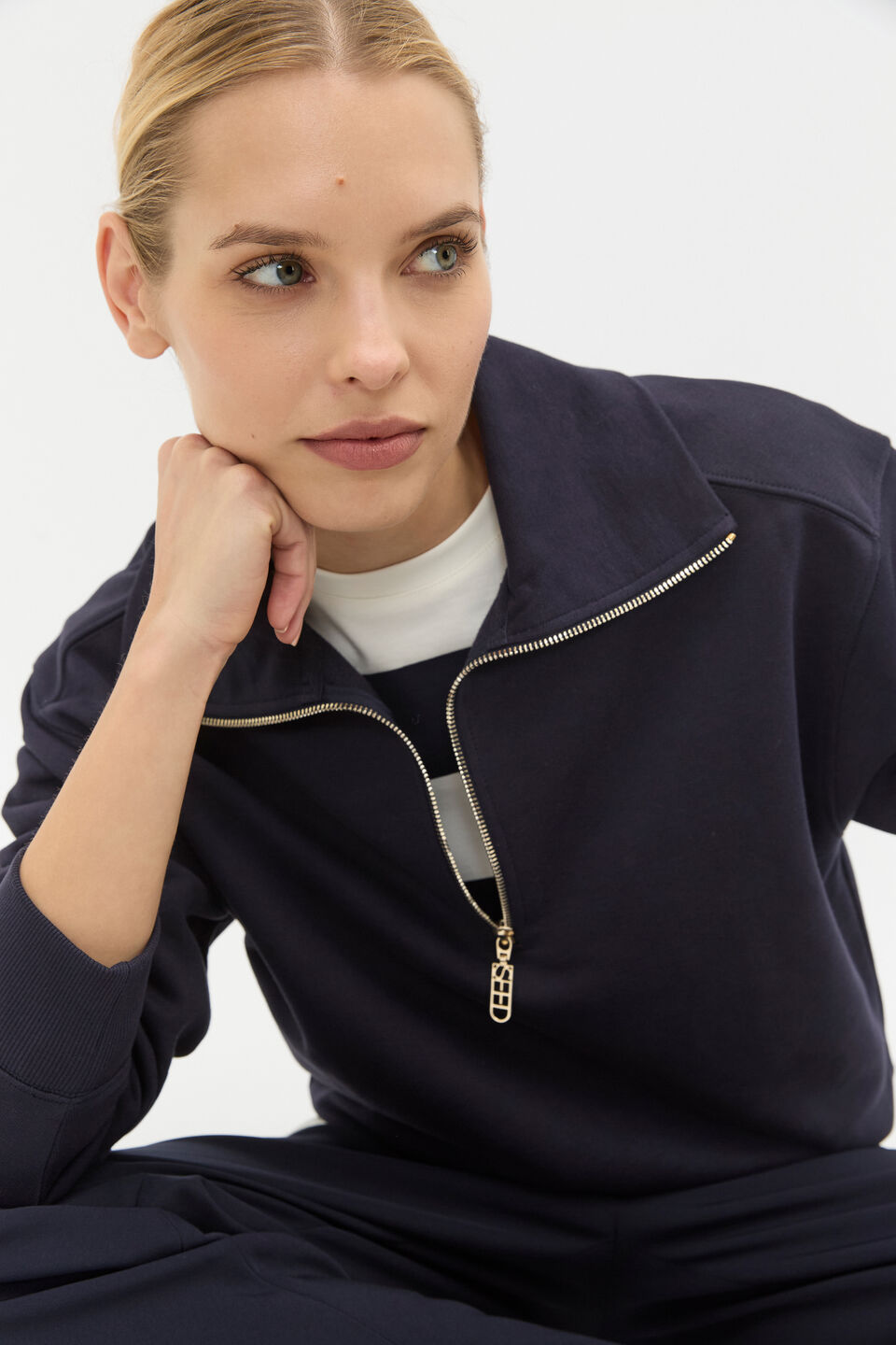 Core Heritage Half Zip Sweat  Twilight Blue