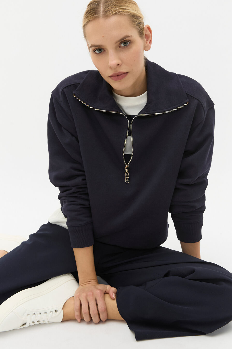 Core Heritage Half Zip Sweat  Twilight Blue