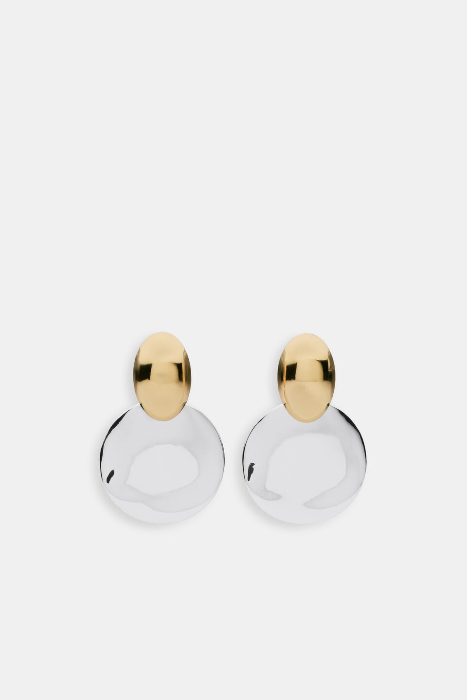 Statement Mixed Metals Earring  Gold Silver