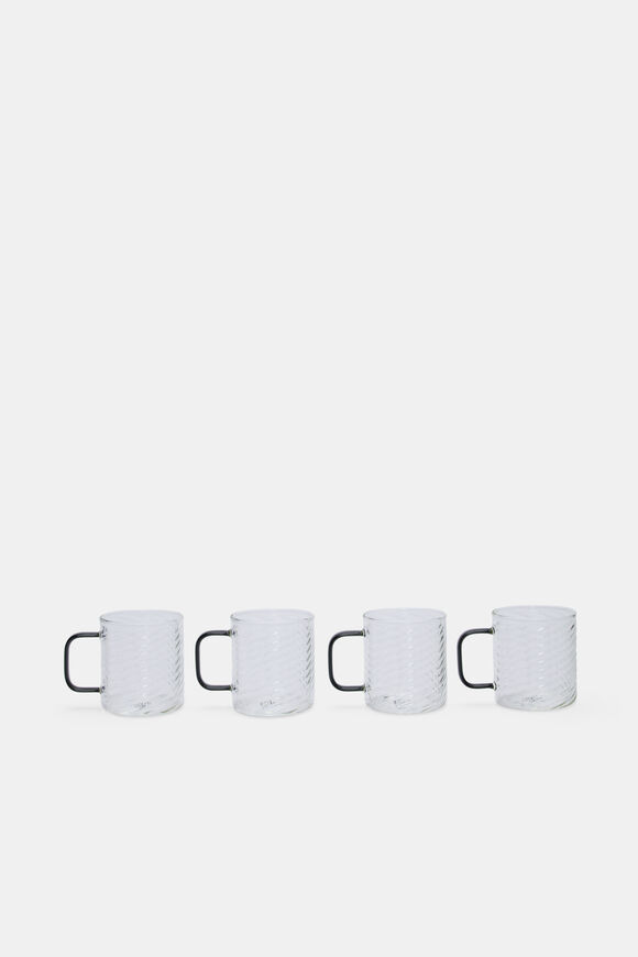 Aurora Glass Mug Set of 4  Slate  hi-res