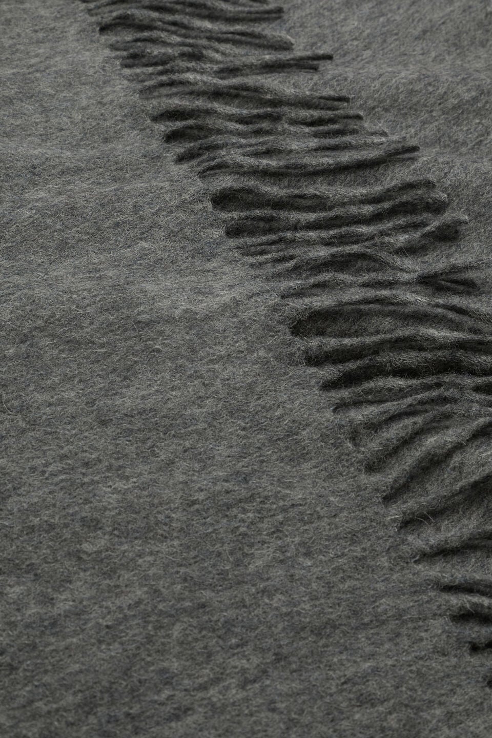 Fringe Scarf  Charcoal Grey Marle