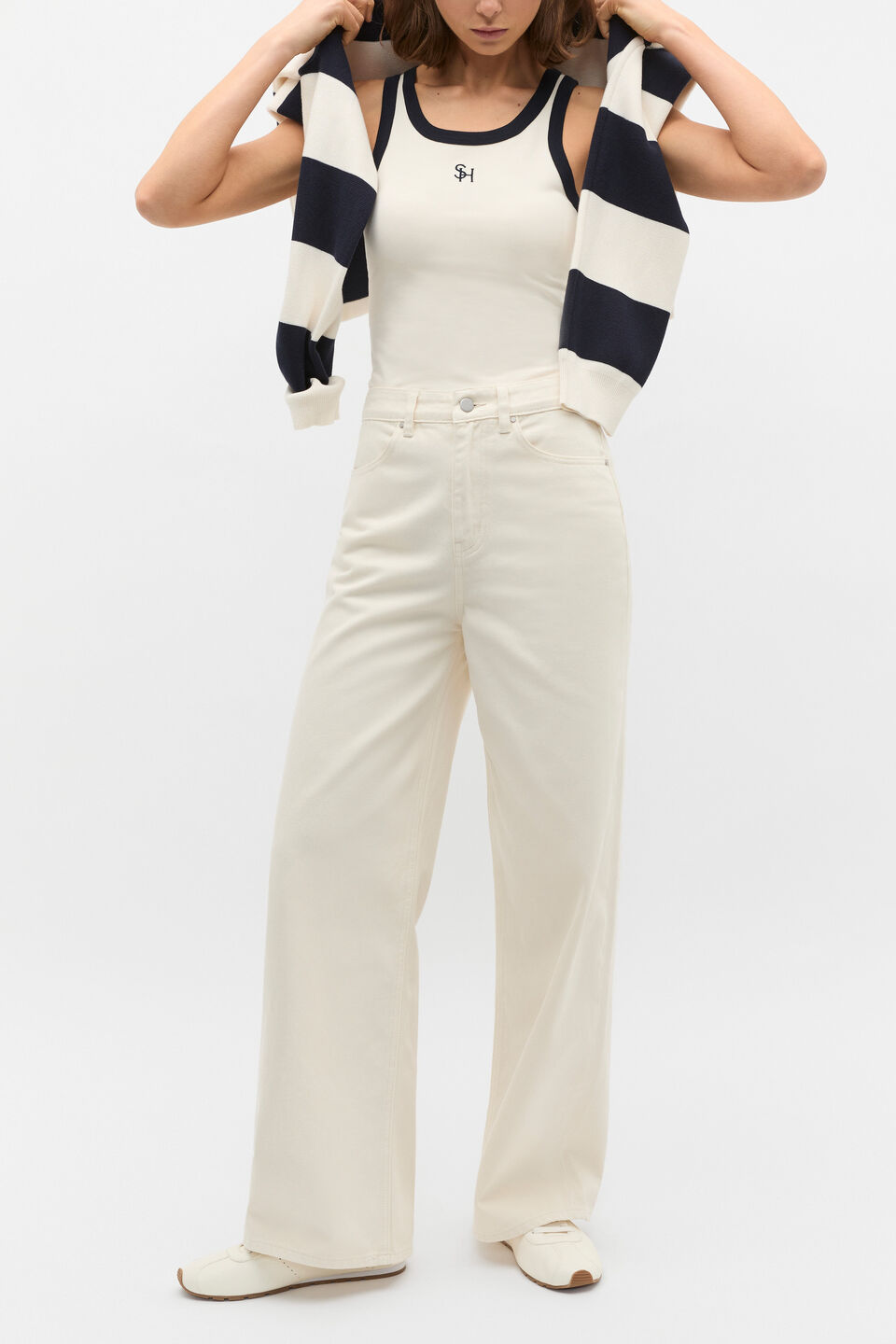 70s Wide Leg Jean  Coconut Cream