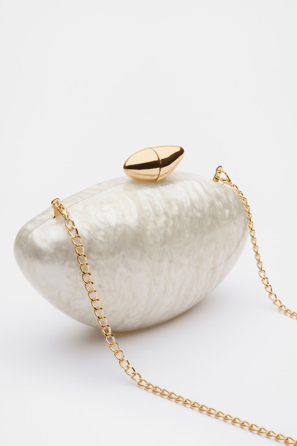 Acrylic Hardcase Clutch  Cream