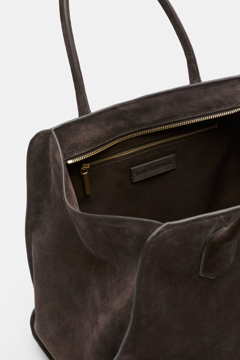Softly Structured Suede Tote  Chocolate