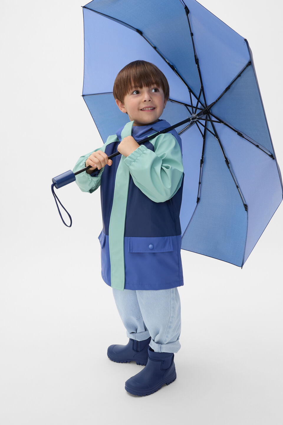 Colourblock Umbrella  Blue Multi