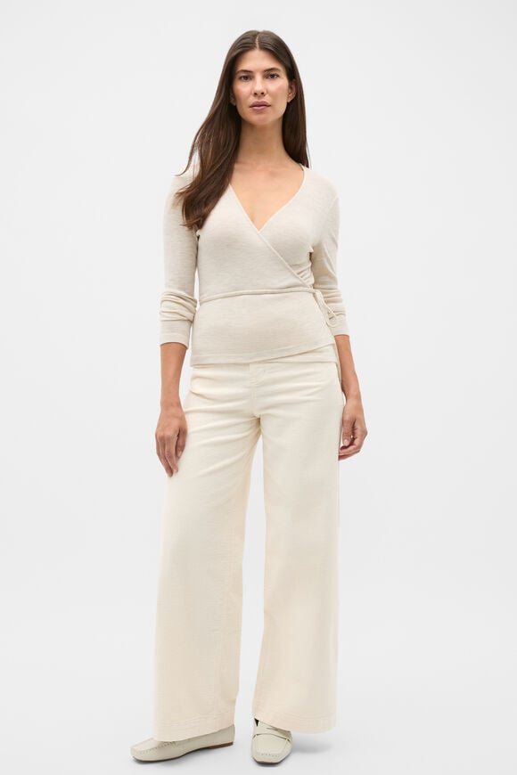 Australian Merino Wrap Top  Mist Marle  hi-res
