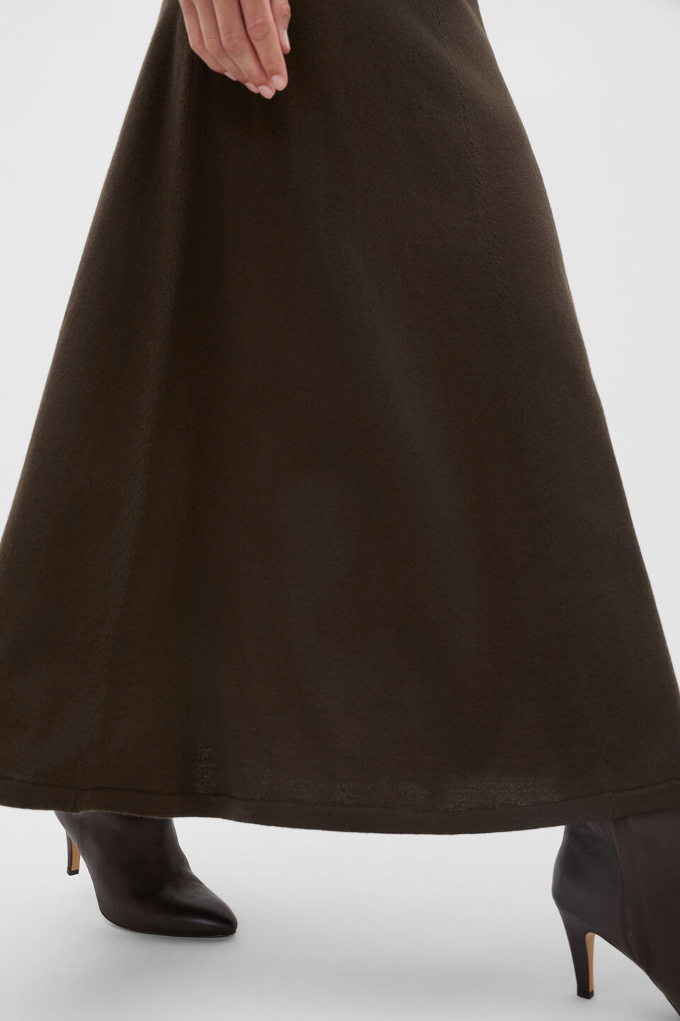 Drapey Knit Skirt  Coffee Bean