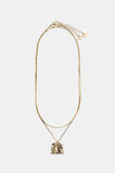 Square Molten Pendant Necklace  Gold  hi-res