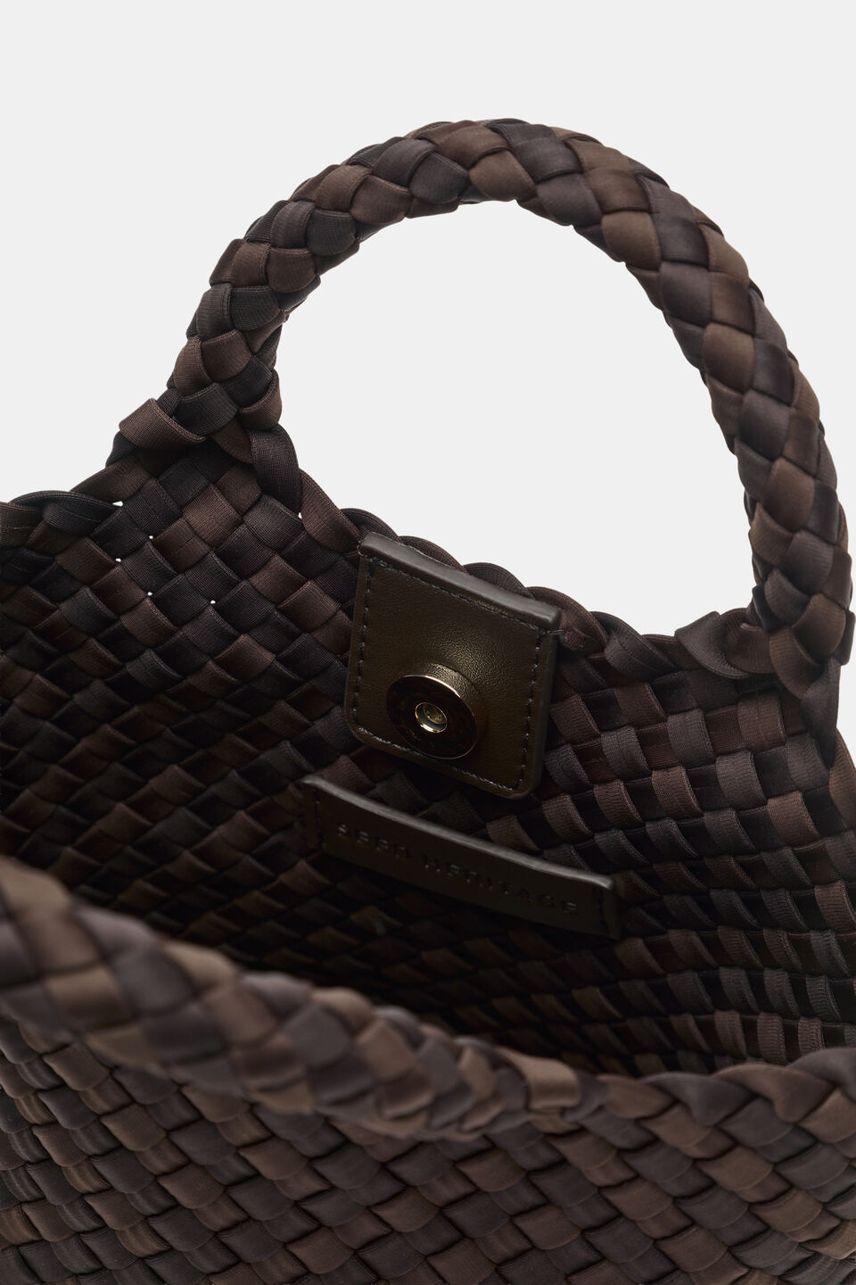 Woven Textured Crossbody Bag  Coffee Bean