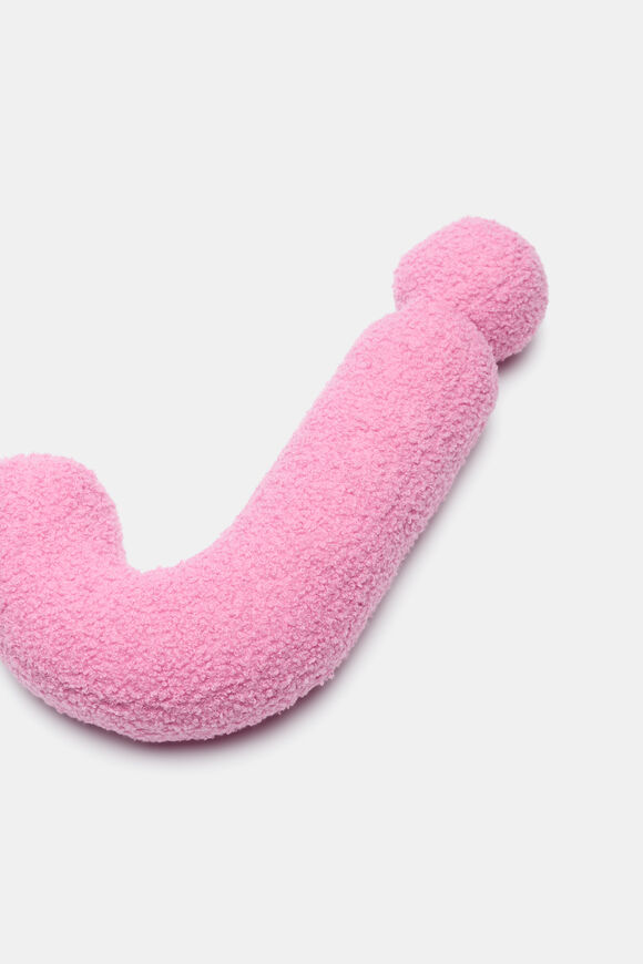 Pink Boucle Initial Cushion  J  hi-res