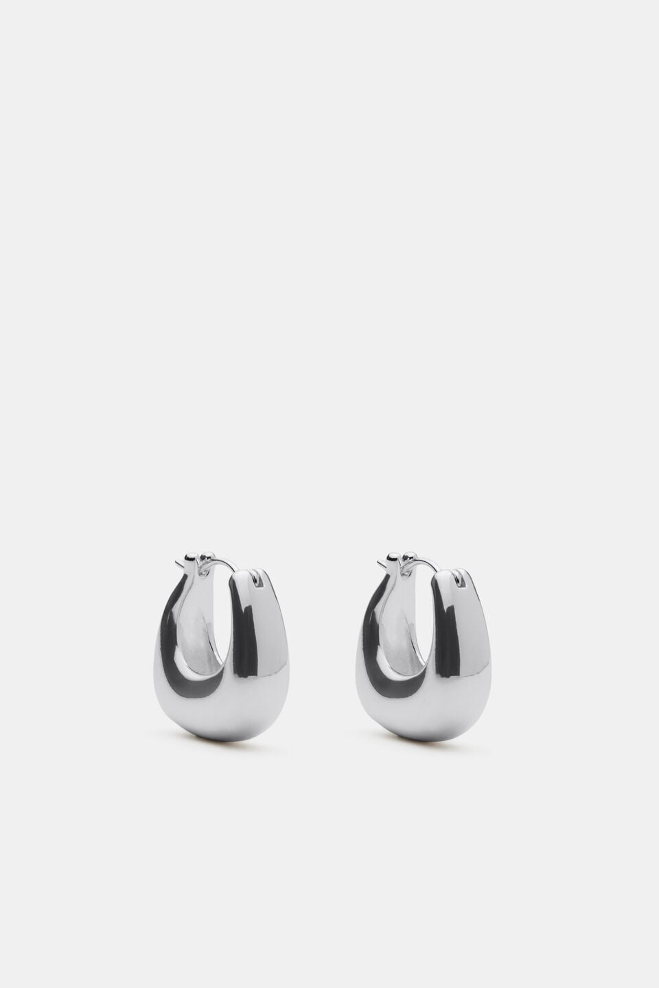 Mini Oval Hoop Earring  Silver