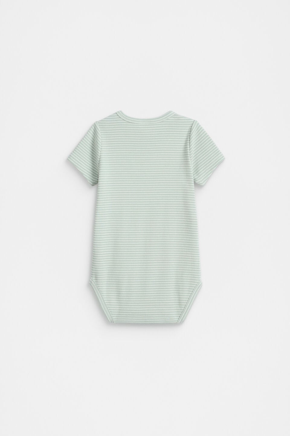 Core Rib Logo Bodysuit  Sage Stripe