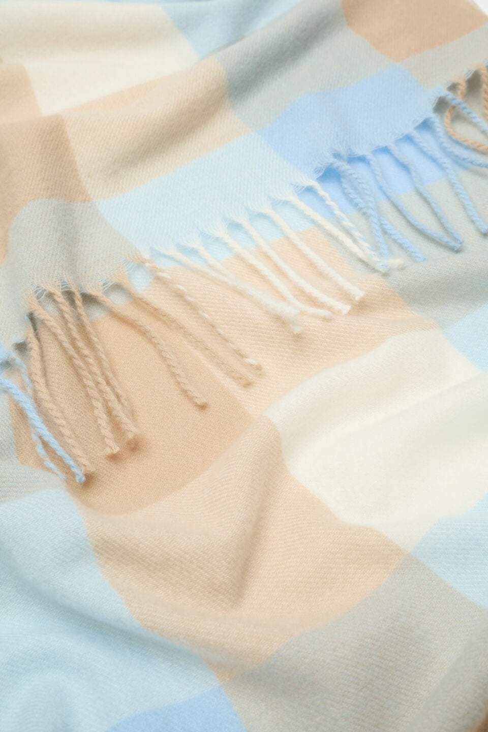 Check Scarf  Soft Blue Multi
