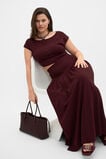 Compact Crepe Knit Skirt  Plum Red  hi-res