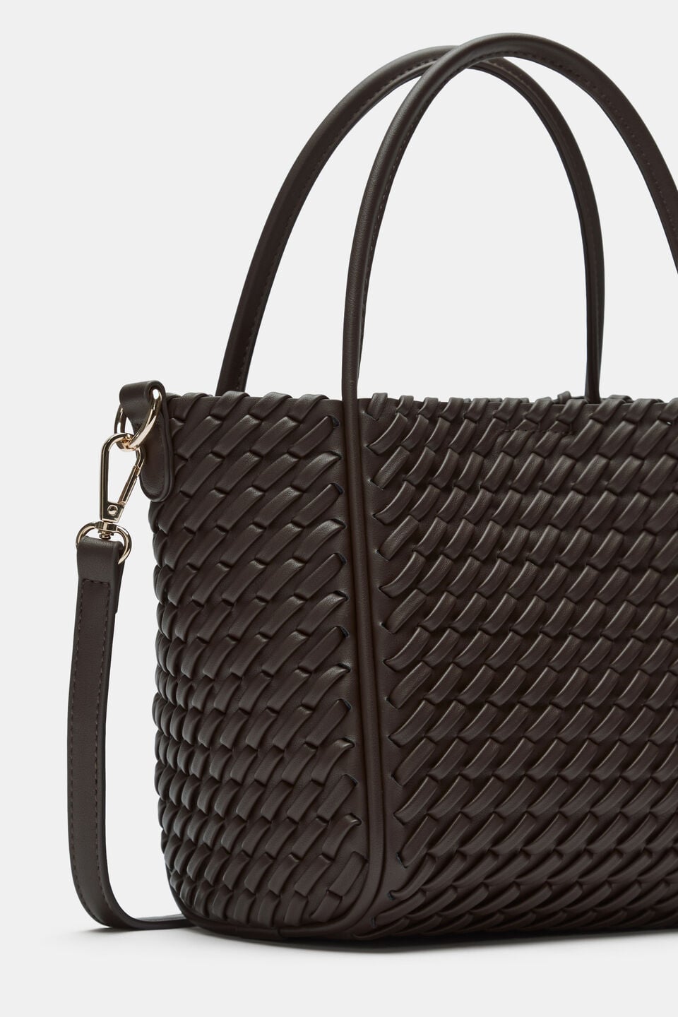Woven Mini Crossbody Bag  Chocolate