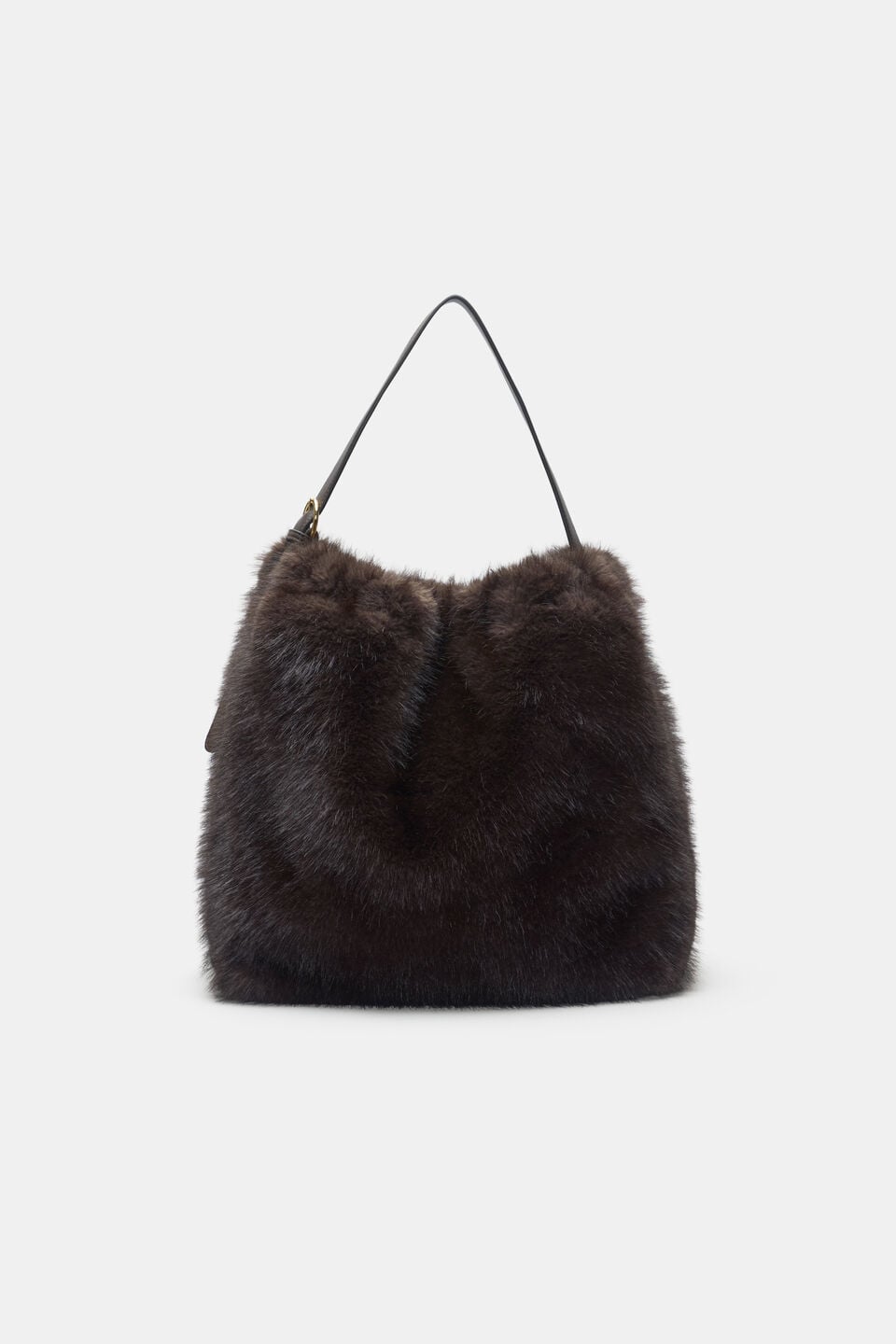 Fur Hobo Bag  Coffee Bean