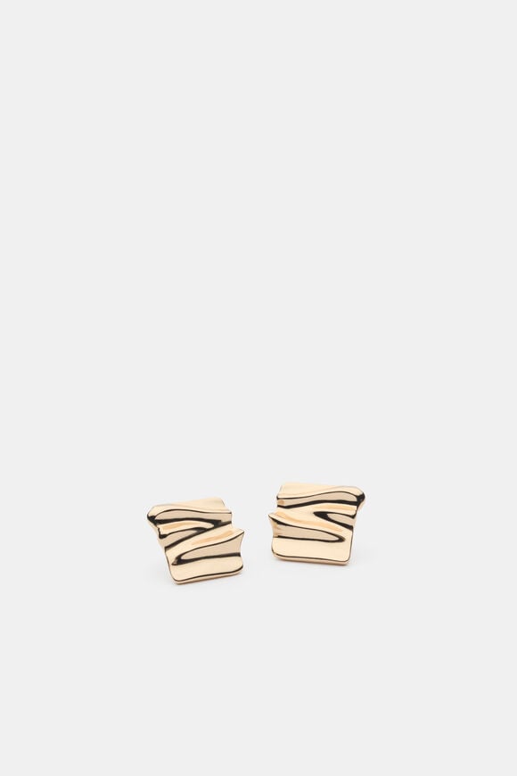 Square Molten Stud  Gold  hi-res