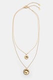 Sculptural Pendant Layered Necklace  Gold  hi-res