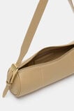 Leather Rounded Shoulder Bag  Cashew  hi-res