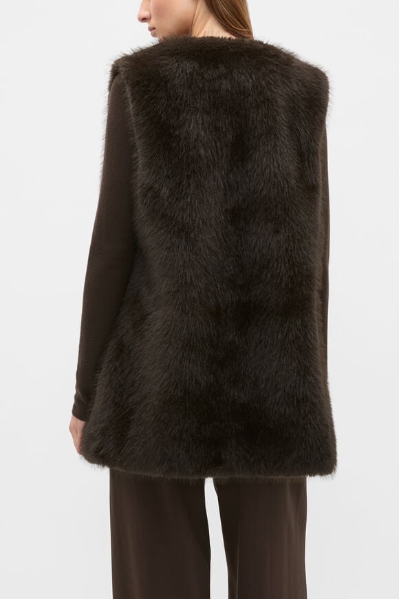 Faux Fur Gilet  Coffee Bean  hi-res