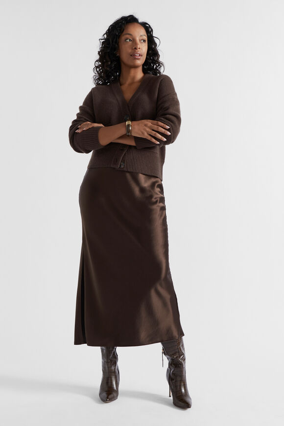 Merino Wool Pocket Cardigan  Dark Espresso  hi-res