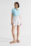 Collared Zip Thru Top  Shimmer Blue  hi-res