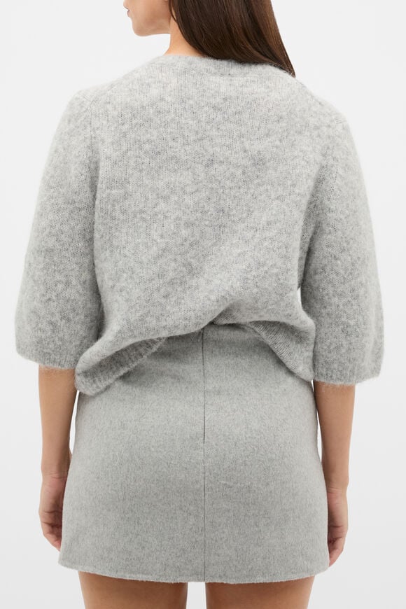 Seam Front Mini Skirt  Pale Slate Marle  hi-res