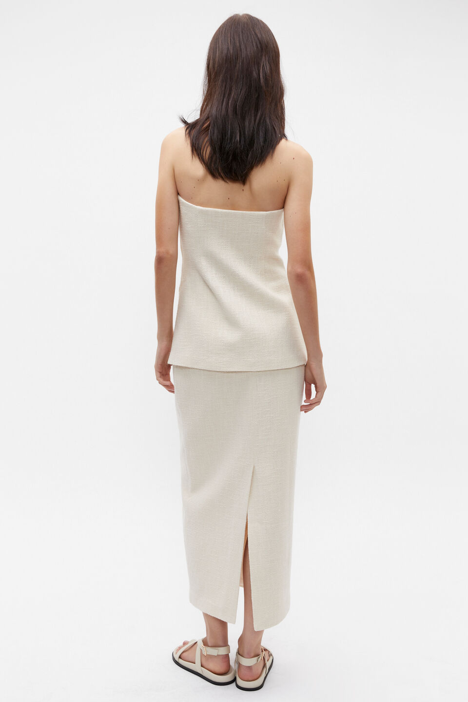 Tweed Pencil Skirt  Vanilla Cream