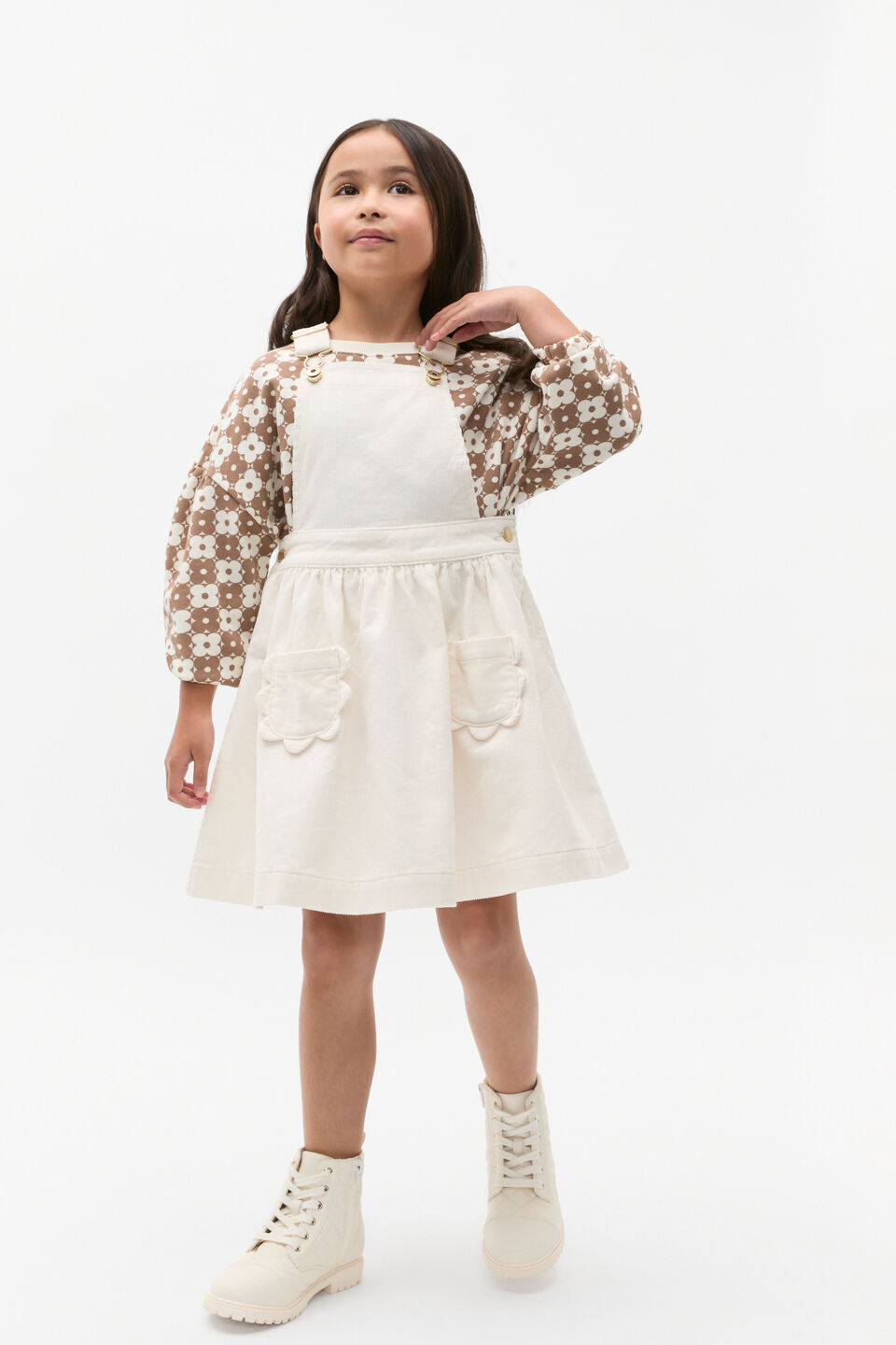 Cord Pocket Pinafore  Classic Cream