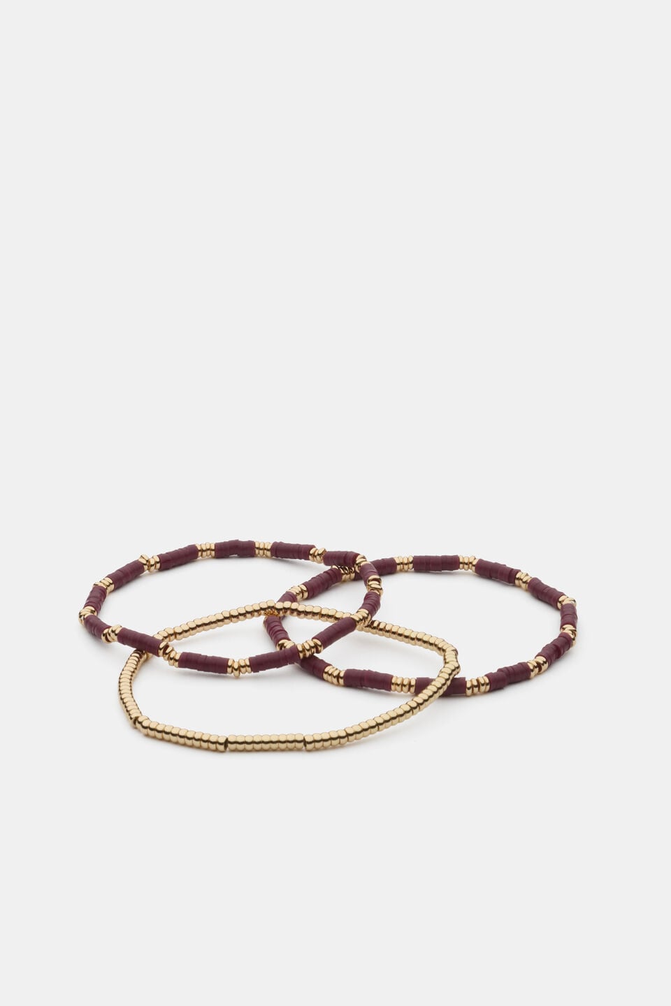 Stretch Bead Bracelet  Plum Red