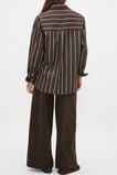 Stripe Cotton Oversized Shirt  Coffee Bean Stripe  hi-res