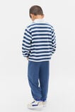 Stripe Collar Logo Sweat  Washed Navy  hi-res