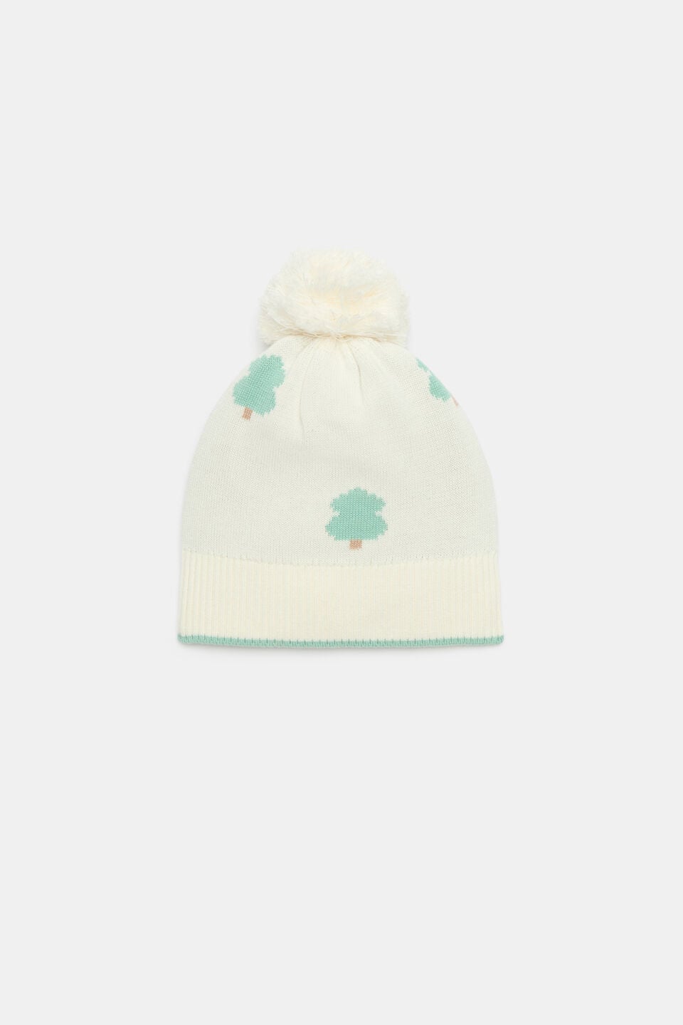 Jacquard Knit Beanie  Seafoam