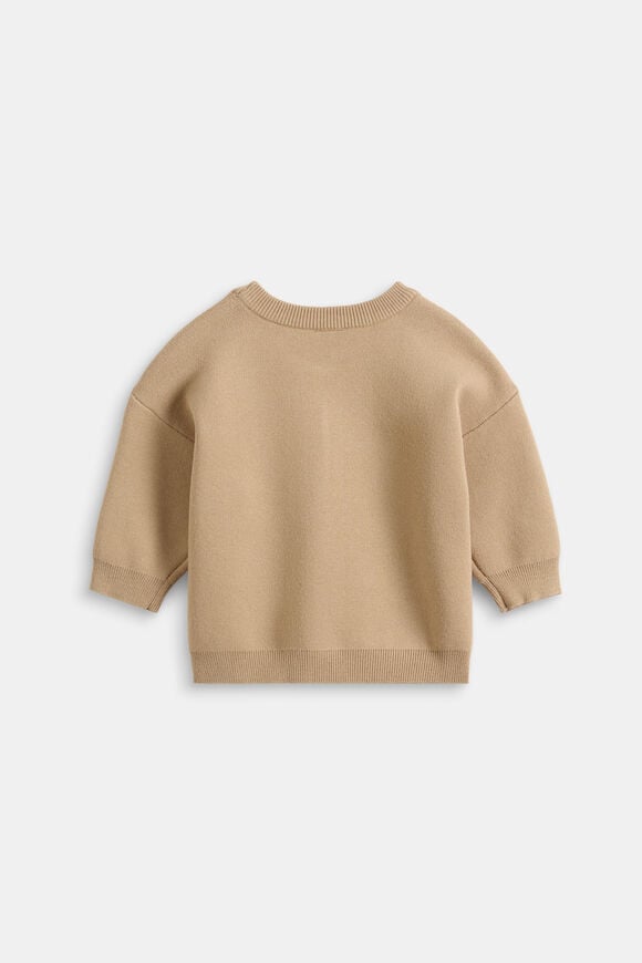 MD Side Stripe Knit Sweater  Sandstone  hi-res