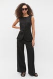 Linen Concealed Placket Vest  Black  hi-res